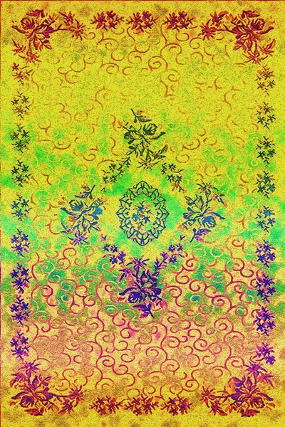 Carpet Bathmat Rug Boho Style Ethnic Design Pattern Distressed Texture — Stock Photo, Image