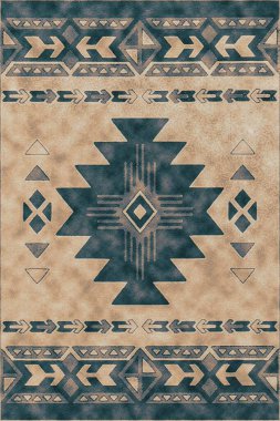 Halı banyosu ve Rug Boho tarzı etnik tasarım desenleri.