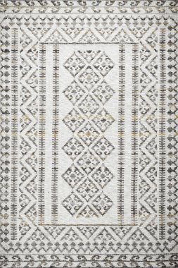 Halı banyosu ve Rug Boho tarzı, dokunmuş doku ve efektli etnik tasarım deseni.