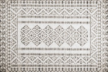 Halı banyosu ve Rug Boho tarzı, dokunmuş doku ve efektli etnik tasarım deseni.