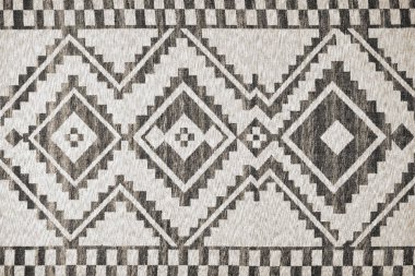 Halı banyosu ve Rug Boho tarzı, dokunmuş doku ve efektli etnik tasarım deseni.