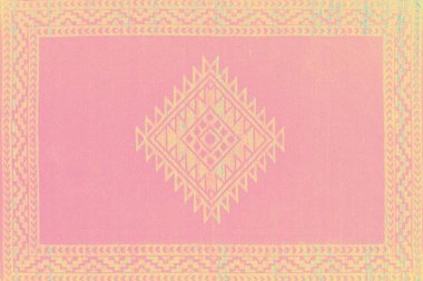 Halı banyosu ve Rug Boho tarzı, dokunmuş doku ve efektli etnik tasarım deseni.