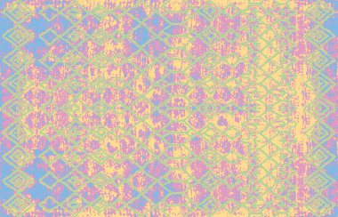 Halı banyosu ve Rug Boho tarzı, dokunmuş doku ve efektli etnik tasarım deseni.