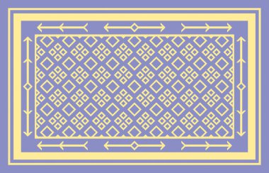 Halı banyosu ve Rug Boho tarzı, dokunmuş doku ve efektli etnik tasarım deseni.