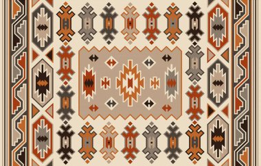 Halı banyosu ve Rug Boho tarzı, dokunmuş doku ve efektli etnik tasarım deseni.