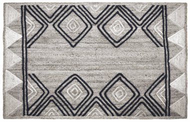 Halı banyosu ve Rug Boho tarzı, dokunmuş doku ve efektli etnik tasarım deseni.