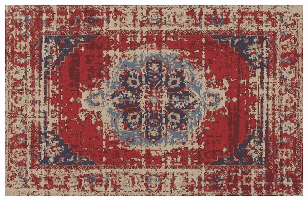Halı banyosu ve Rug Boho tarzı, dokunmuş doku ve efektli etnik tasarım deseni.