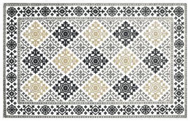 Halı banyosu ve Rug Boho tarzı, dokunmuş doku ve efektli etnik tasarım deseni.