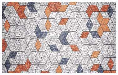 Halı banyosu ve Rug Boho tarzı, dokunmuş doku ve efektli etnik tasarım deseni.