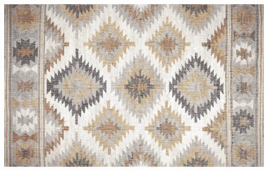 Halı banyosu ve Rug Boho tarzı, dokunmuş doku ve efektli etnik tasarım deseni.