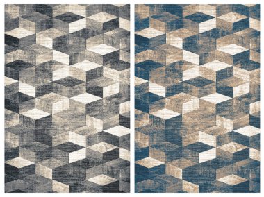 Halı banyosu ve Rug Boho tarzı, dokunmuş doku ve efektli etnik tasarım deseni.