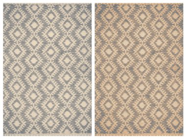 Halı banyosu ve Rug Boho tarzı, dokunmuş doku ve efektli etnik tasarım deseni.