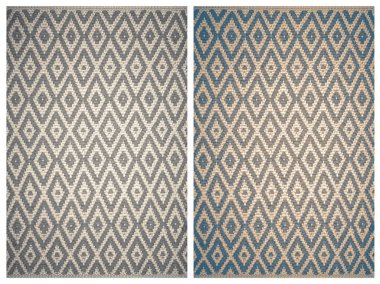 Halı banyosu ve Rug Boho tarzı, dokunmuş doku ve efektli etnik tasarım deseni.