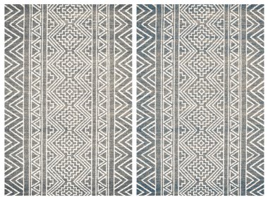 Halı banyosu ve Rug Boho tarzı, dokunmuş doku ve efektli etnik tasarım deseni.