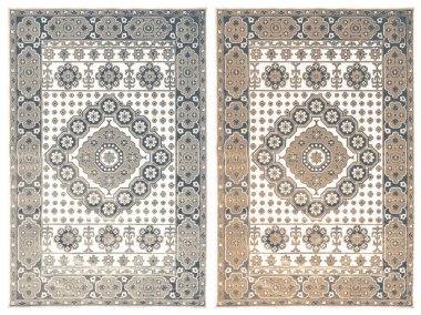 Halı banyosu ve Rug Boho tarzı, dokunmuş doku ve efektli etnik tasarım deseni.