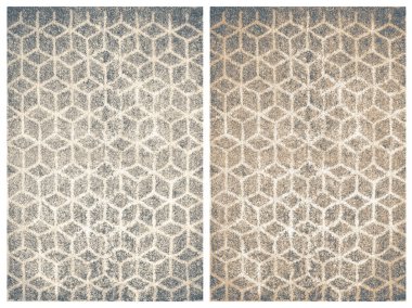 Halı banyosu ve Rug Boho tarzı, dokunmuş doku ve efektli etnik tasarım deseni.