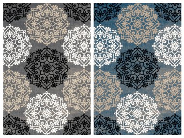 Halı banyosu ve Rug Boho tarzı, dokunmuş doku ve efektli etnik tasarım deseni.