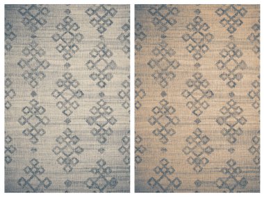 Halı banyosu ve Rug Boho tarzı, dokunmuş doku ve efektli etnik tasarım deseni.