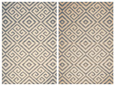 Halı banyosu ve Rug Boho tarzı, dokunmuş doku ve efektli etnik tasarım deseni.