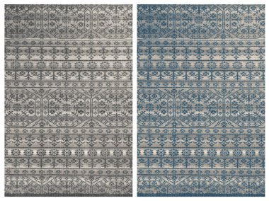 Halı banyosu ve Rug Boho tarzı, dokunmuş doku ve efektli etnik tasarım deseni.