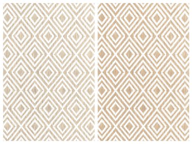 Halı banyosu ve Rug Boho tarzı, dokunmuş doku ve efektli etnik tasarım deseni.