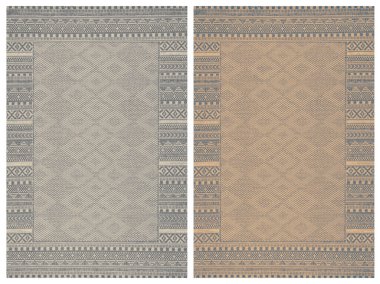 Halı banyosu ve Rug Boho tarzı, dokunmuş doku ve efektli etnik tasarım deseni.