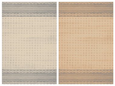 Halı banyosu ve Rug Boho tarzı, dokunmuş doku ve efektli etnik tasarım deseni.