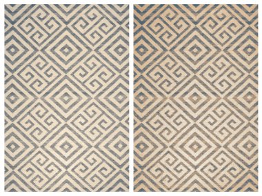 Halı banyosu ve Rug Boho tarzı, dokunmuş doku ve efektli etnik tasarım deseni.