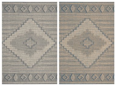 Halı banyosu ve Rug Boho tarzı, dokunmuş doku ve efektli etnik tasarım deseni.