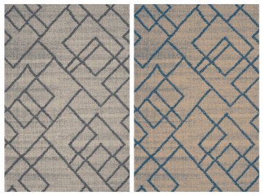 Halı banyosu ve Rug Boho tarzı, dokunmuş doku ve efektli etnik tasarım deseni.