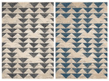 Halı banyosu ve Rug Boho tarzı, dokunmuş doku ve efektli etnik tasarım deseni.