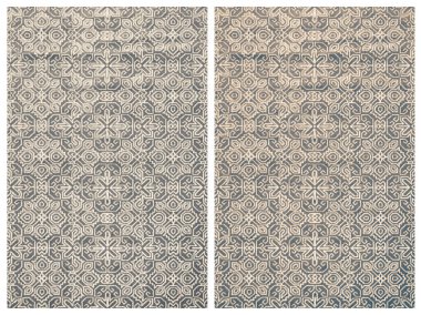 Halı banyosu ve Rug Boho tarzı, dokunmuş doku ve efektli etnik tasarım deseni.