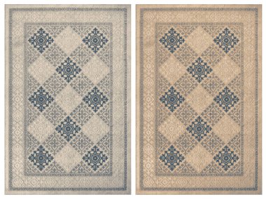 Halı banyosu ve Rug Boho tarzı, dokunmuş doku ve efektli etnik tasarım deseni.