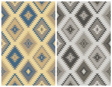 Halı banyosu ve Rug Boho tarzı, dokunmuş doku ve efektli etnik tasarım deseni.