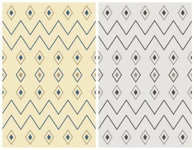 Halı banyosu ve Rug Boho tarzı, dokunmuş doku ve efektli etnik tasarım deseni.