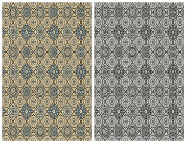 Halı banyosu ve Rug Boho tarzı, dokunmuş doku ve efektli etnik tasarım deseni.