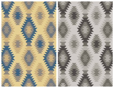 Halı banyosu ve Rug Boho tarzı, dokunmuş doku ve efektli etnik tasarım deseni.