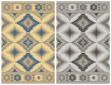 Halı banyosu ve Rug Boho tarzı, dokunmuş doku ve efektli etnik tasarım deseni.