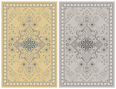 Halı banyosu ve Rug Boho tarzı, dokunmuş doku ve efektli etnik tasarım deseni.