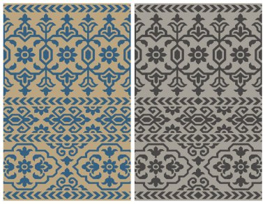 Halı banyosu ve Rug Boho tarzı, dokunmuş doku ve efektli etnik tasarım deseni.