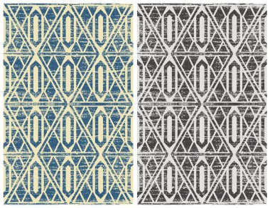 Halı banyosu ve Rug Boho tarzı, dokunmuş doku ve efektli etnik tasarım deseni.