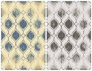 Halı banyosu ve Rug Boho tarzı, dokunmuş doku ve efektli etnik tasarım deseni.