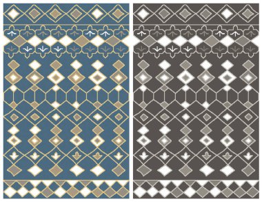 Halı banyosu ve Rug Boho tarzı, dokunmuş doku ve efektli etnik tasarım deseni.