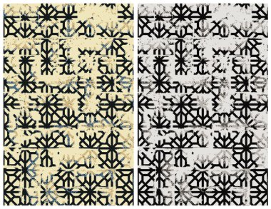 Halı banyosu ve Rug Boho tarzı, dokunmuş doku ve efektli etnik tasarım deseni.