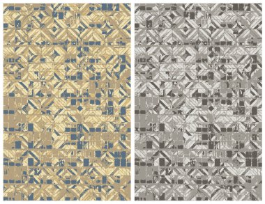 Halı banyosu ve Rug Boho tarzı, dokunmuş doku ve efektli etnik tasarım deseni.