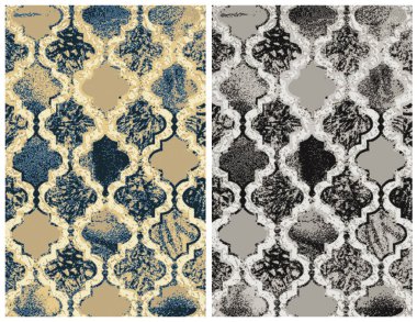 Halı banyosu ve Rug Boho tarzı, dokunmuş doku ve efektli etnik tasarım deseni.