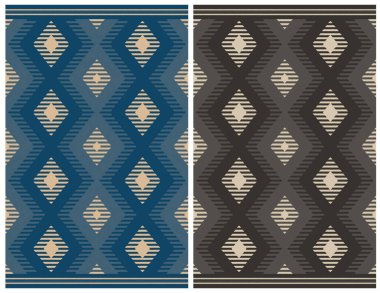 Halı banyosu ve Rug Boho tarzı, dokunmuş doku ve efektli etnik tasarım deseni.