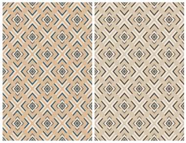 Halı banyosu ve Rug Boho tarzı, dokunmuş doku ve efektli etnik tasarım deseni.