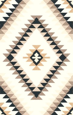 Halı banyosu ve Rug Boho tarzı, dokunmuş doku ve efektli etnik tasarım deseni.