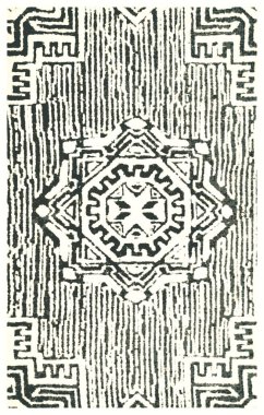 Halı banyosu ve Rug Boho tarzı, dokunmuş doku ve efektli etnik tasarım deseni.